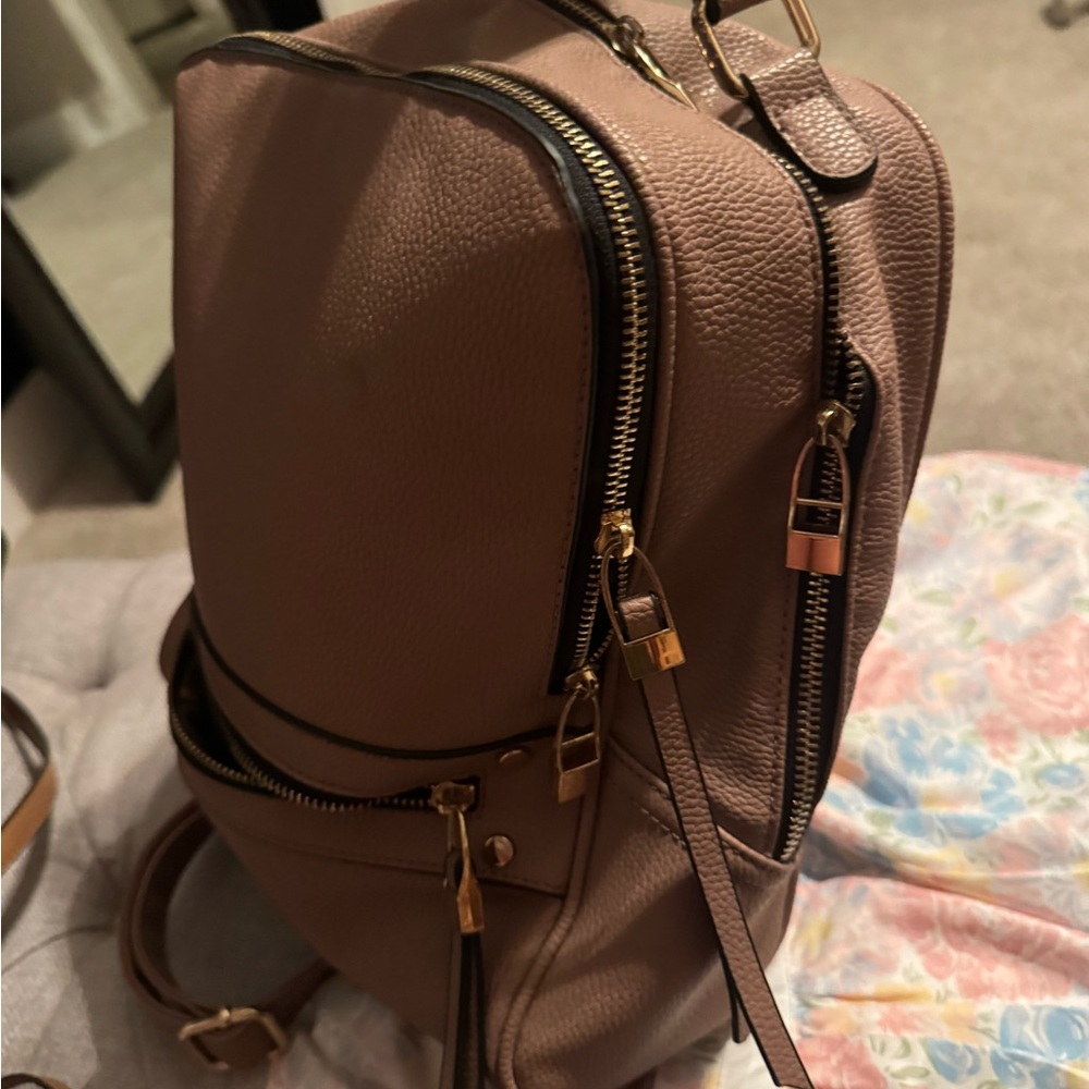 Elegant Tan Leather Backpack